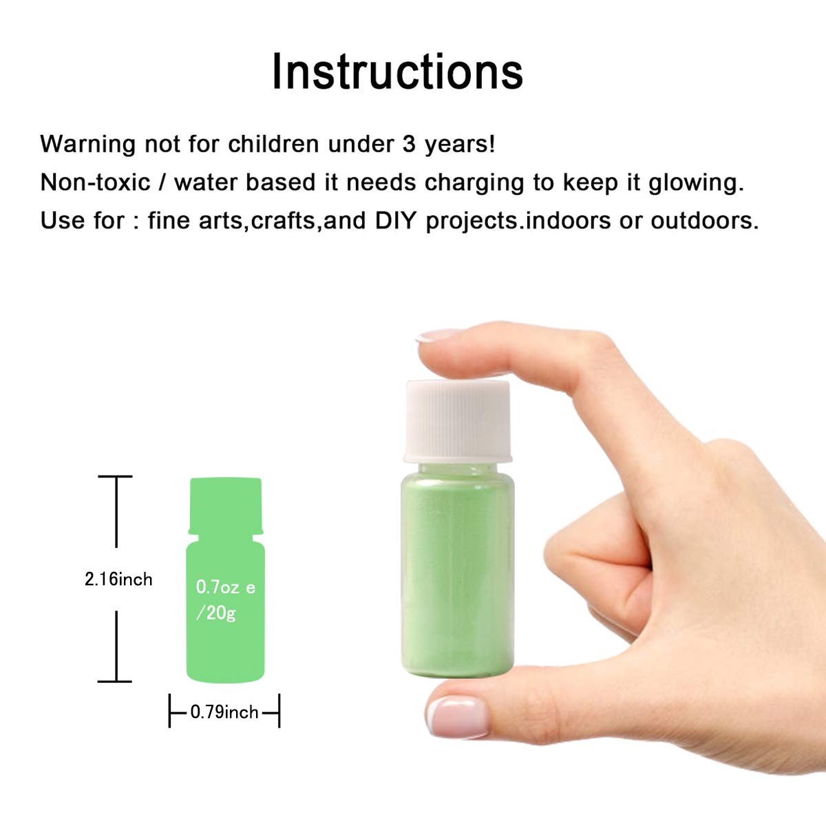 DEWEL Glow in The Dark Pigment Powder, 12 Colors Luminous Powder Set for Epoxy Resin, Fine Arts, DIY Crafts, Nail Art, Halloween, Party - 20g Each, 240g Total, Safe and Long Lasting DEWEL