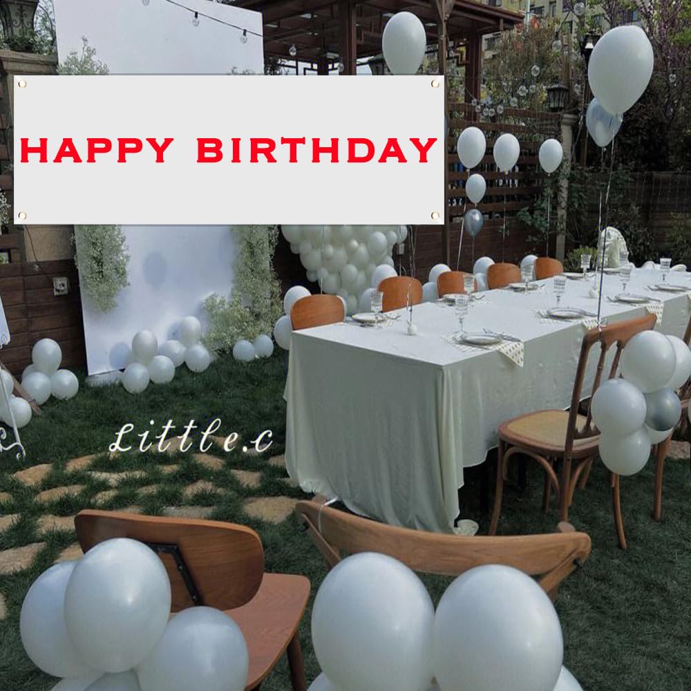 2 Sets 3.3 x 6 Ft Paintable Polyester Blank Banner, Blank Banner Signs, Blank Polyester Cloth Banner with Hanging Rope for Indoor Outdoor Decor (White) Wzttdm