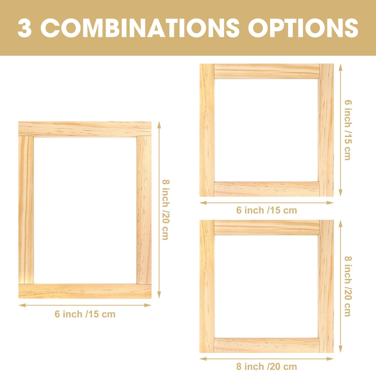 8 PCS Needlepoint Stretcher Bars 2 Sizes Stretcher Bars for Needlework Wooden Canvas Art Supplies with 40 Thumb Tacks for Needlepoint Embroidery Stitch Frame Set Bundle with Crafts Czlotyh