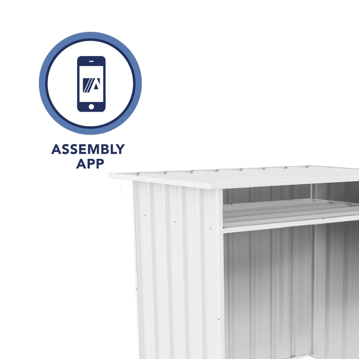 ABSCO 4' x 2.5' x 3.7' DIY Galvanized Steel Firewood Shed, Surfmist White ABSCO