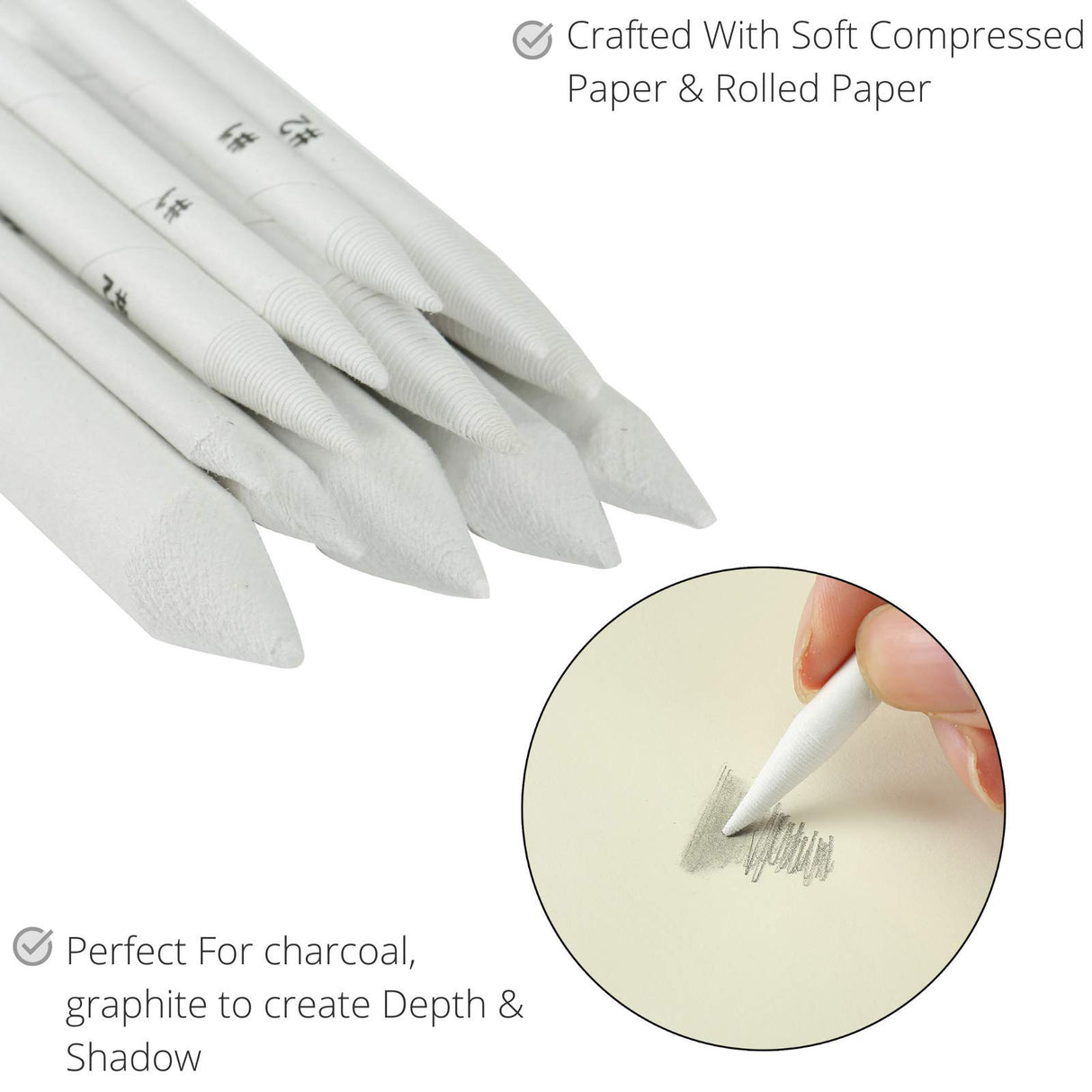 Mr. Pen - 14 Pack of Blending Stumps, Art Eraser, Blending Sticks for Drawing, Shading Pencils for Sketching Mr. Pen