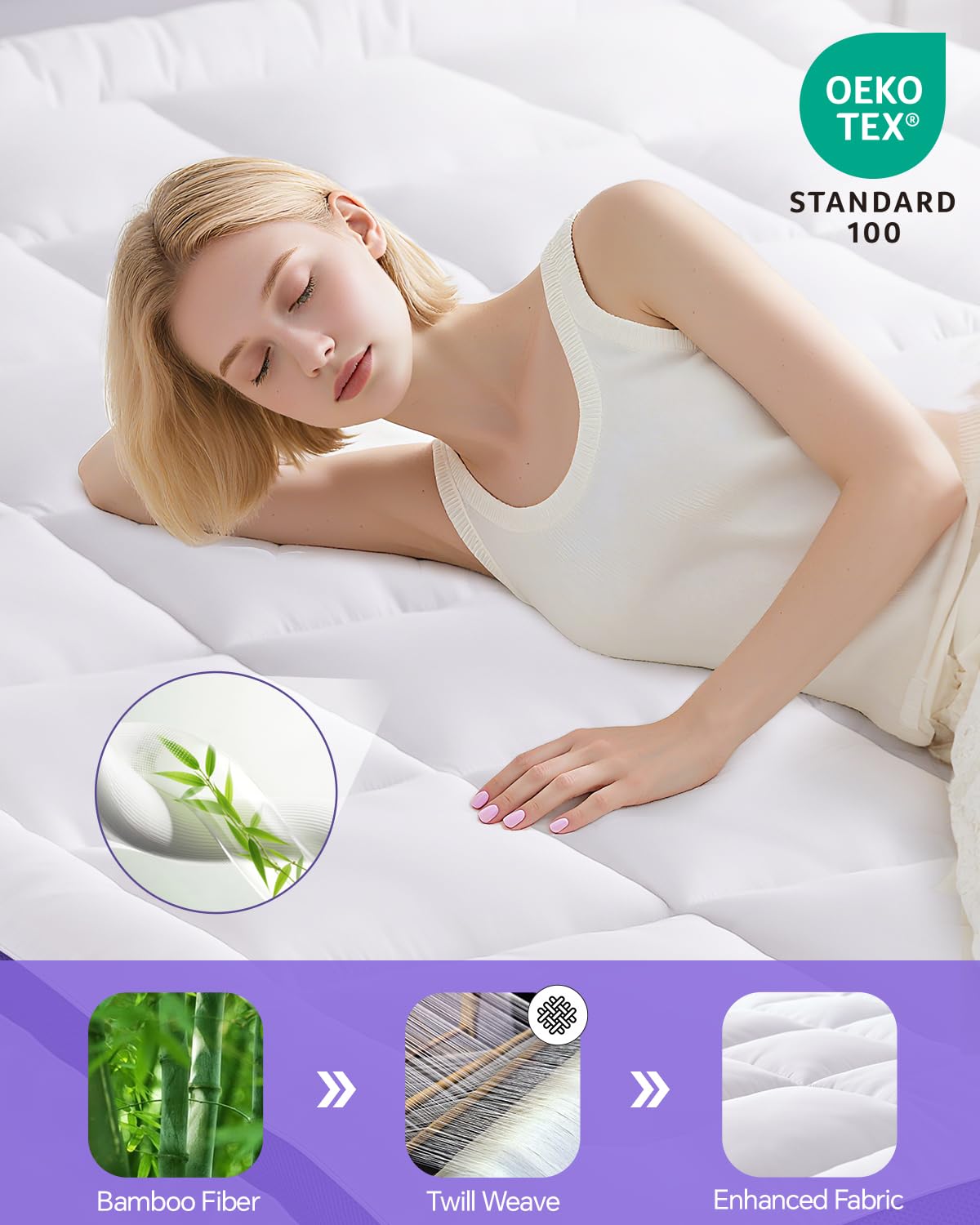 ChiXpace Dual Layer Memory Foam Twin XL Mattress Topper - 2 Inch Gel Egg Crate Foam and 2 Inch Cooling Pillow Top Cover Rayon, Twin Extra Long College Dorm Support ChiXpace