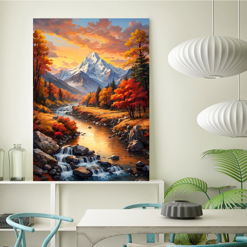 KEUASDV Diamond Painting Kits for Adults, Forest Landscape 5D DIY Diamond Art Kits Full Drill Diamond Dots for Gift Wall Decor and Relaxation Gem Arts 12x16 inch KEUASDV