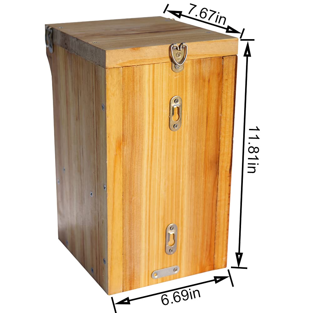 TOOBEETT Mason Bee House Wax Coated Mason Bee Hive Wooden Insect Hotel Carpenter Bee House for Outdoors Attracts Peaceful Bee Pollinators to Your Garden TOOBEETT