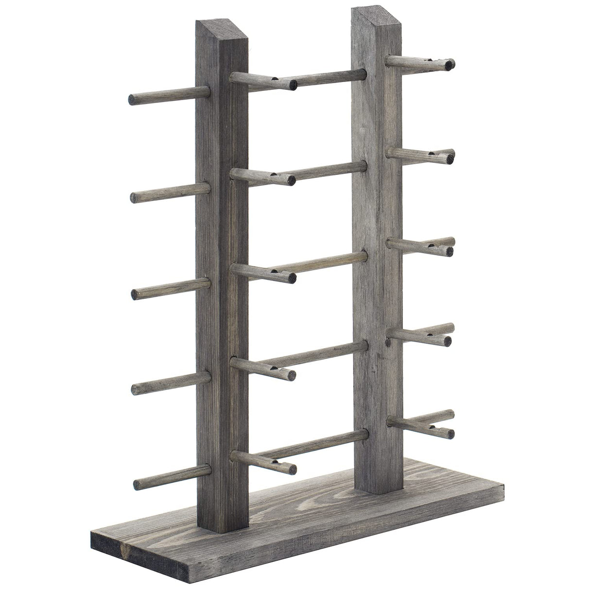 MyGift Sunglasses Display Stand, Vintage Gray Wood Tabletop Eyeglass Storage Rack, Holds up to 10 Pairs of Eyewear MyGift