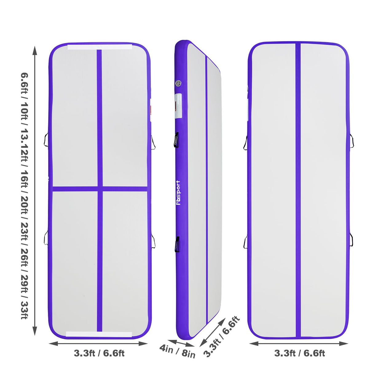 FBSPORT 20ft Inflatable Air Gymnastics Mat Training Mats 4 inches Thickness Gymnastics Tracks for Home Use/Training/Cheerleading/Yoga/Water with Pump FBSPORT