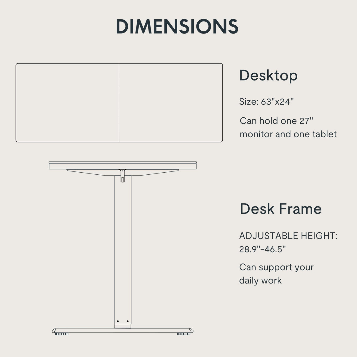 FLEXISPOT Standing Desk 63 x 24 Inch Adjustable Height Desk Home Office Computer Workstation Sit Stand Desk, Black Top + Black Frame FLEXISPOT