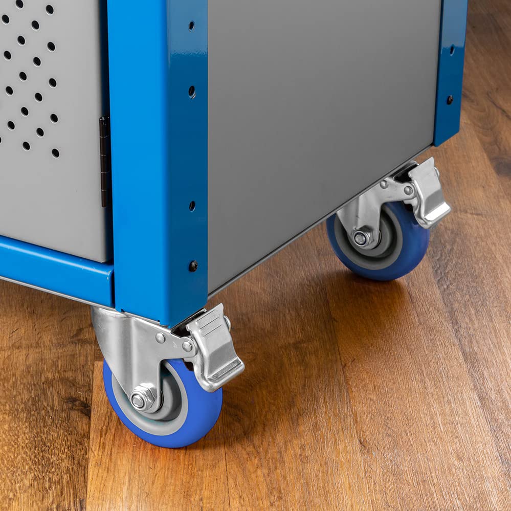 ROCKLER Steel Router Table Cabinet w/Router Dust Collection Box, Swivel Casters, Dual Dust Port & More - Steel Cabinet Holds Router Accessories, ROCKLER