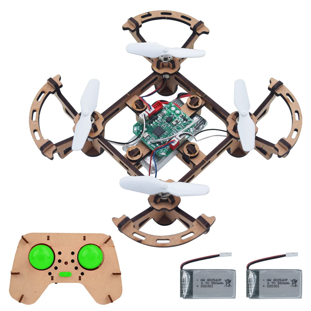 Diy Mini Wooden Drone RC Quadcopter Building Kits for Kids or Beginner,School Educational Science Kits Remote Control for Boys and Girls and Teens(Ages 5-7, 5-9, 8-12, 10+) gkfescc XYQ-1 gkfescc