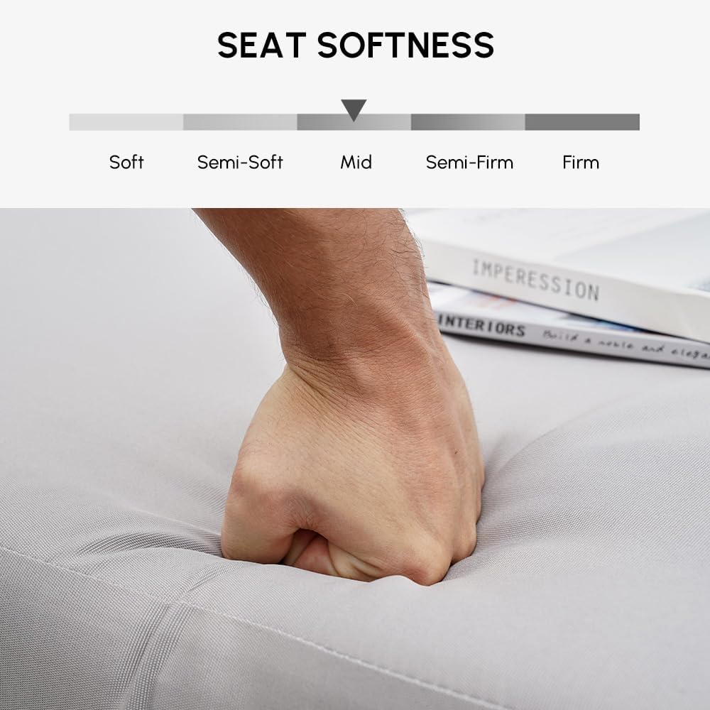 homary Rattan Patio Outdoor Daybed, Rattan Day Bed with Cushion Pillow & Aluminum Frame Sunbed Sofa Set Patio Loveseat,Gray homary