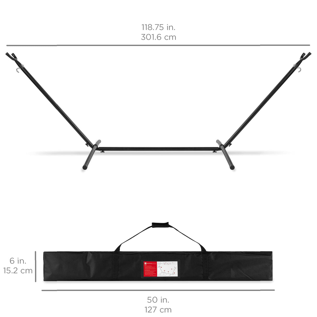 Best Choice Products Double Hammock with Steel Stand, Indoor Outdoor Brazilian-Style Cotton Bed w/Carrying Bag, 2-Person Capacity - Ocean Best Choice Products