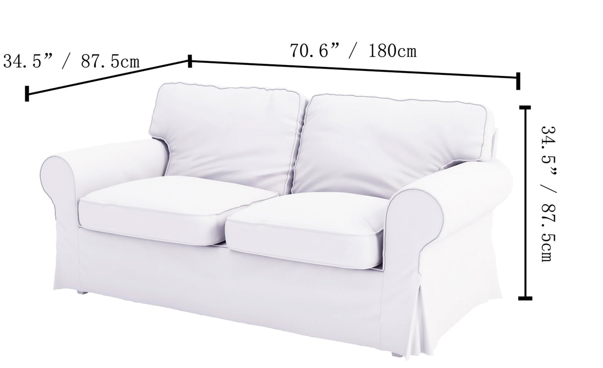 Cotton Ektorp Loveseat Cover Replacement is Made Compatible for IKEA Ektorp Loveseat Sofa Slipcover(White Loveseat) Custom Slipcover Replacement