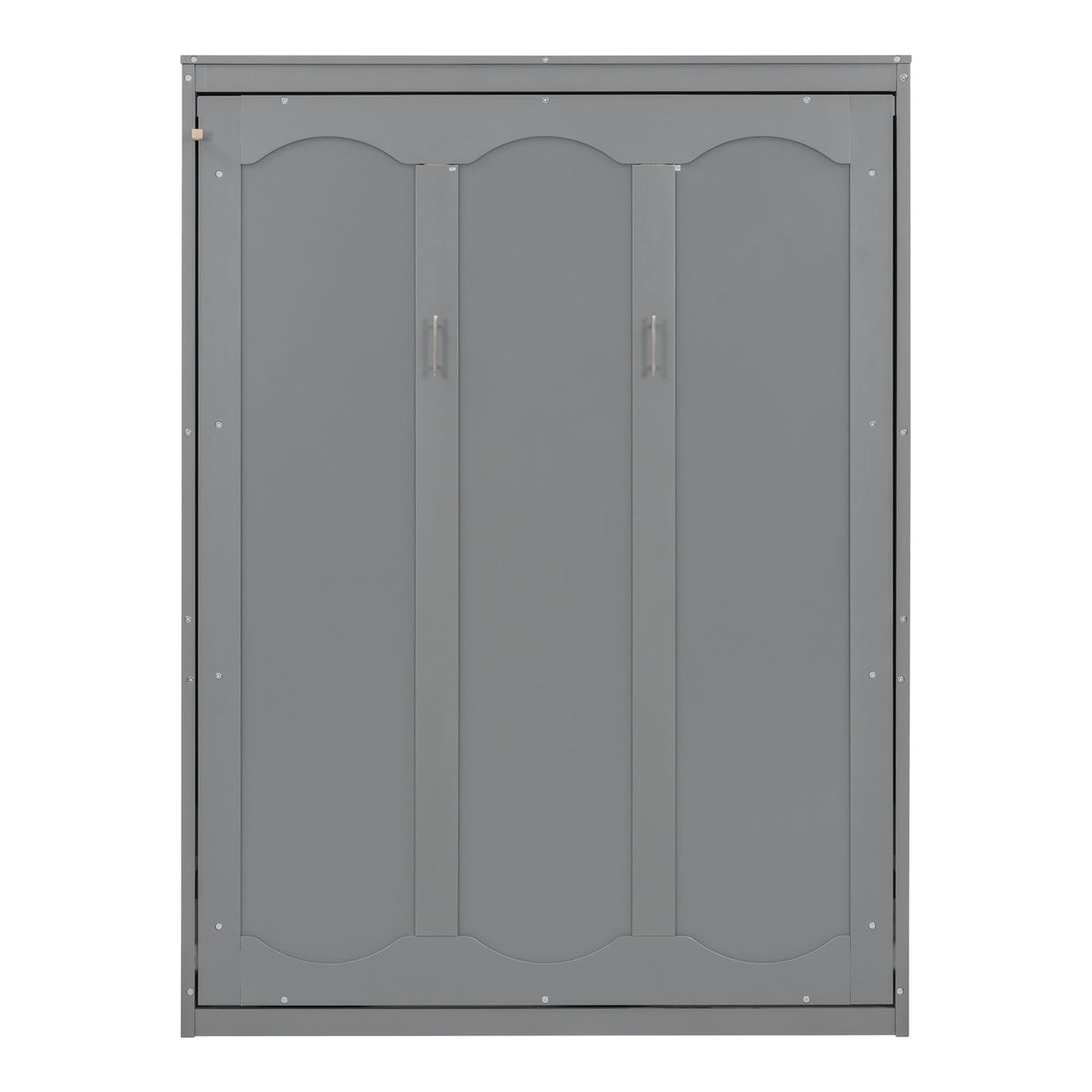 Merax Full Size Murphy Bed, Wood Full Murphy Cabinet Bed with Shelves, for Home Office or Small Room, Gray Merax