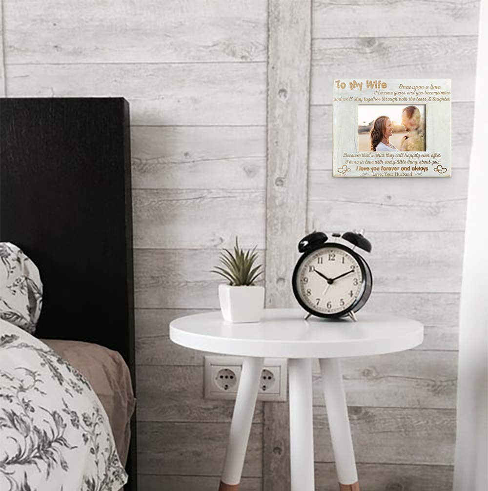 K KENON Engraved Wooden Frame for Daughter, Personalized Natural Wood Photo Frame Christmas Graduation Gift for Daughter, Birthday Gift For Daughter From Dad K KENON