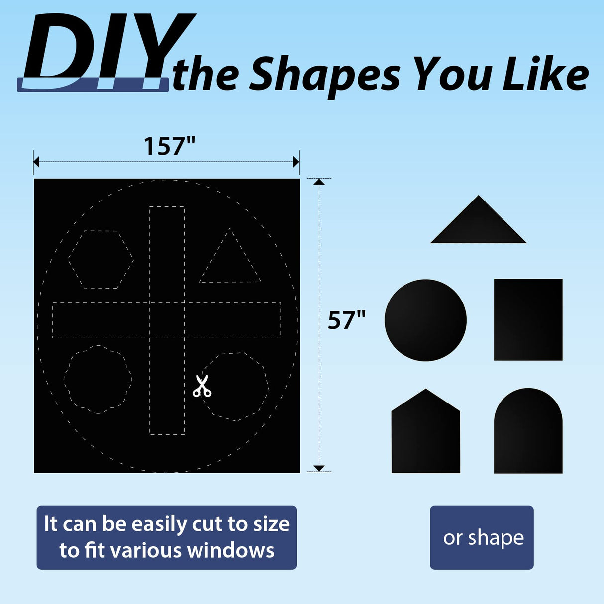 Vanten 2025 Upgraded Blackout Curtains, 157"x59" Blackout Shades,100% Blackout Window Shades with Strong Hook &, Loop Tapes, Temporary Blinds for Baby Nursery, Bedroom, Travel, Cars Vanten