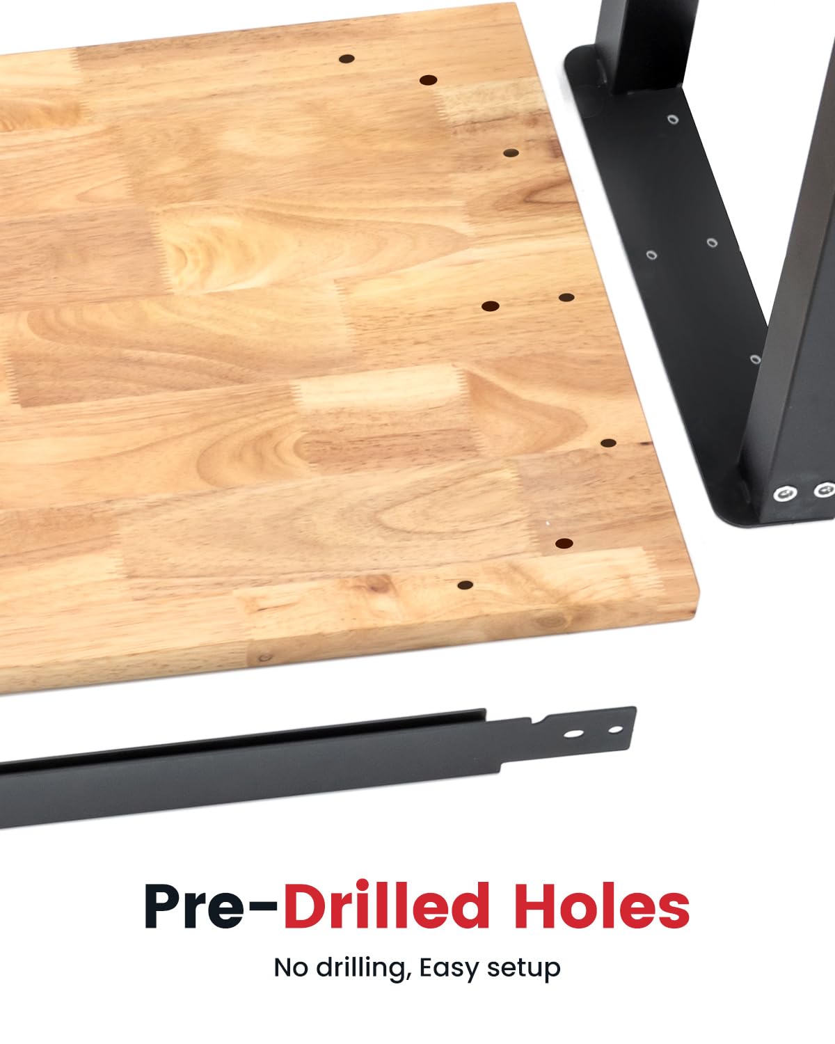 Workbench for Garage 48 Inch Work Bench Table Adjustable Height Rubberwood Tabletop Work Table with Power Outlets for Woodworking Shop Home Office Electronic Cutting Wood ENJOYWOOD