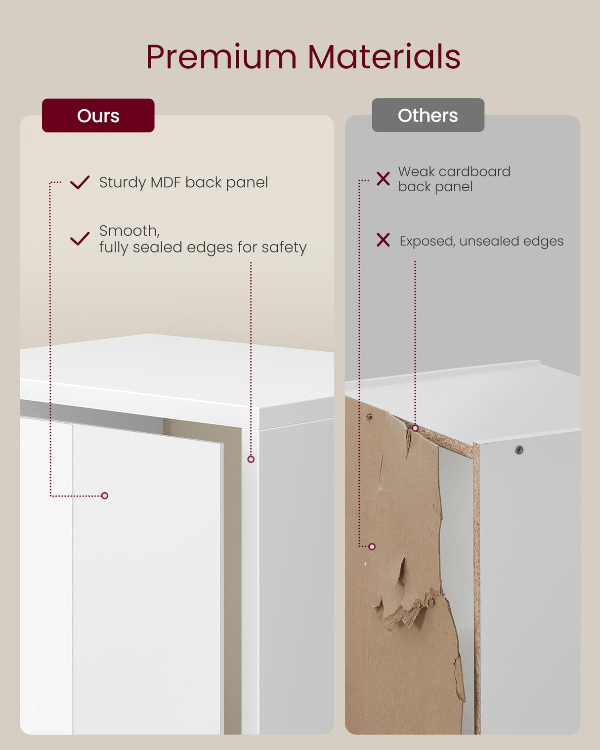 VASAGLE Custos Collection - Bookshelf, 4-Tier Bookcase, Book Shelf, Open Storage Shelf, 9.4 x 11.8 x 41.7 Inches, for Living Room, Home Office, Dining Room, Cloud White ULBC434W01