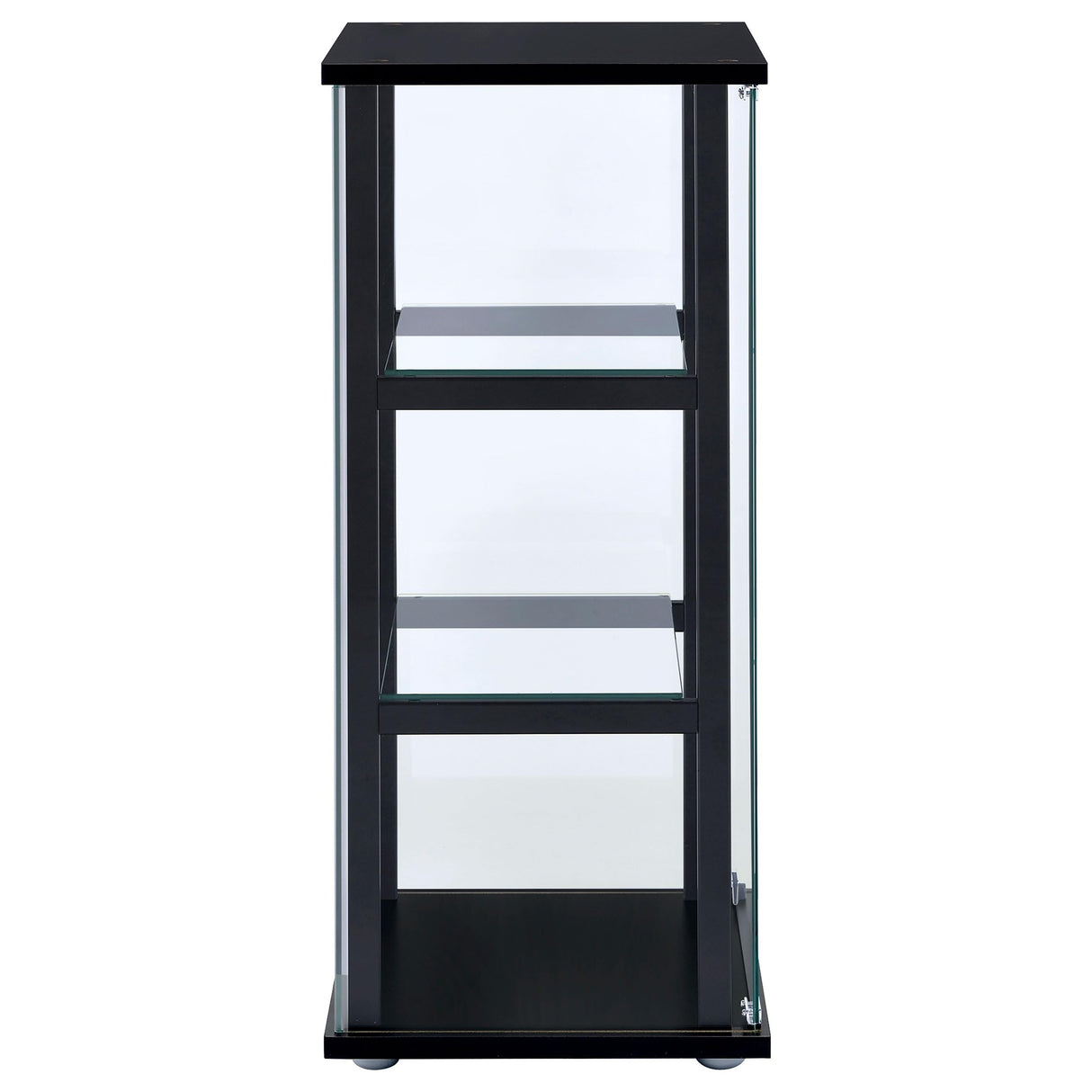 Coaster Home Furnishings Cyclamen 34-inch 3-Tier Clear Tempered Glass Curio Cabinet Display Case with Shelving Black 950179 Coaster Fine Furniture