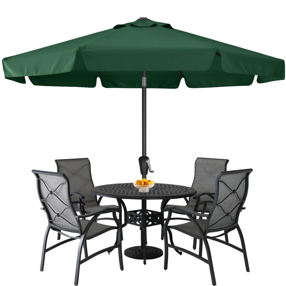 ABCCANOPY Patio Umbrella 10ft, Outdoor Table Umbrella with Push Button Tilt and Crank, 8 Ribs Umbrella for Patio Pool Garden Deck (Green) ABCCANOPY
