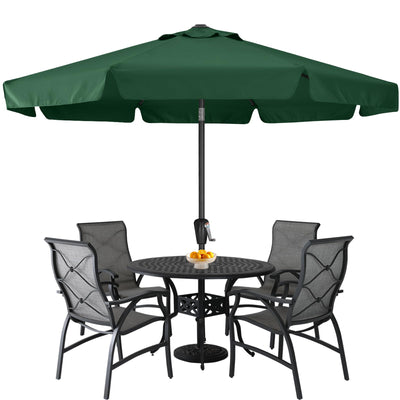 ABCCANOPY Patio Umbrella 10ft, Outdoor Table Umbrella with Push Button Tilt and Crank, 8 Ribs Umbrella for Patio Pool Garden Deck (Green)