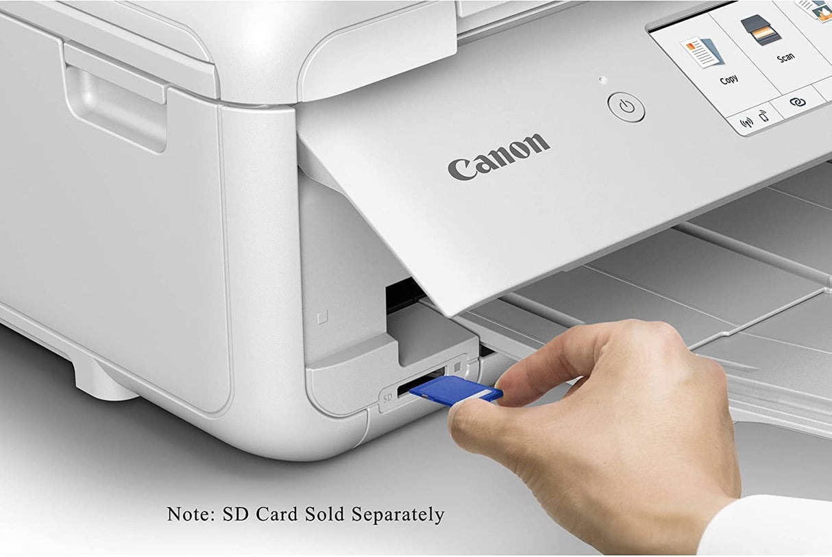 Canon PIXMA TS9521C All-in-One Wireless Crafting Photo Inkjet Printer, White - Print Scan Copy - 4.3" Touchscreen, 15 ipm, 4800 x 1200 dpi, Auto 2-Sided Printing, Bluetooth, SD Card Slot Canon