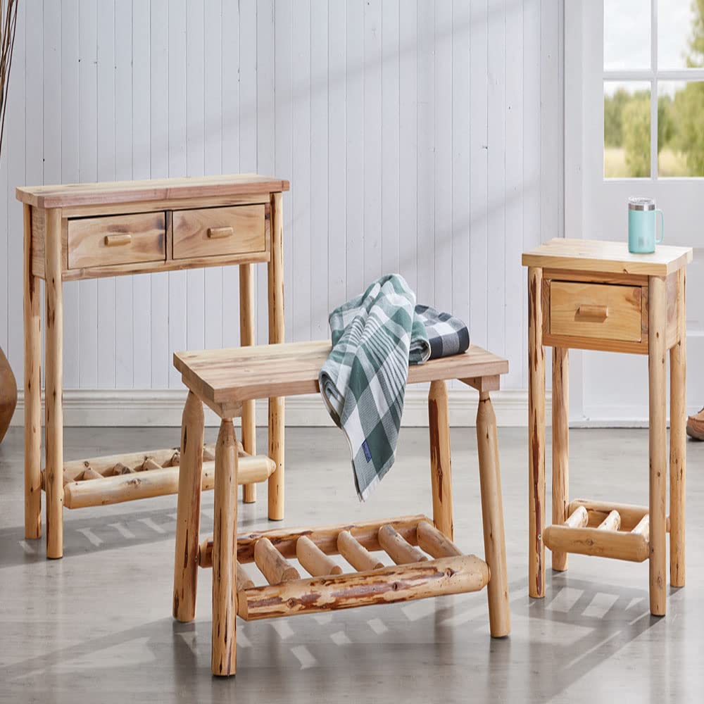 CASTLECREEK Log Sofa Table, Console Tables for Entryway, TV Stand, Rustic, Cabin Decor CASTLECREEK