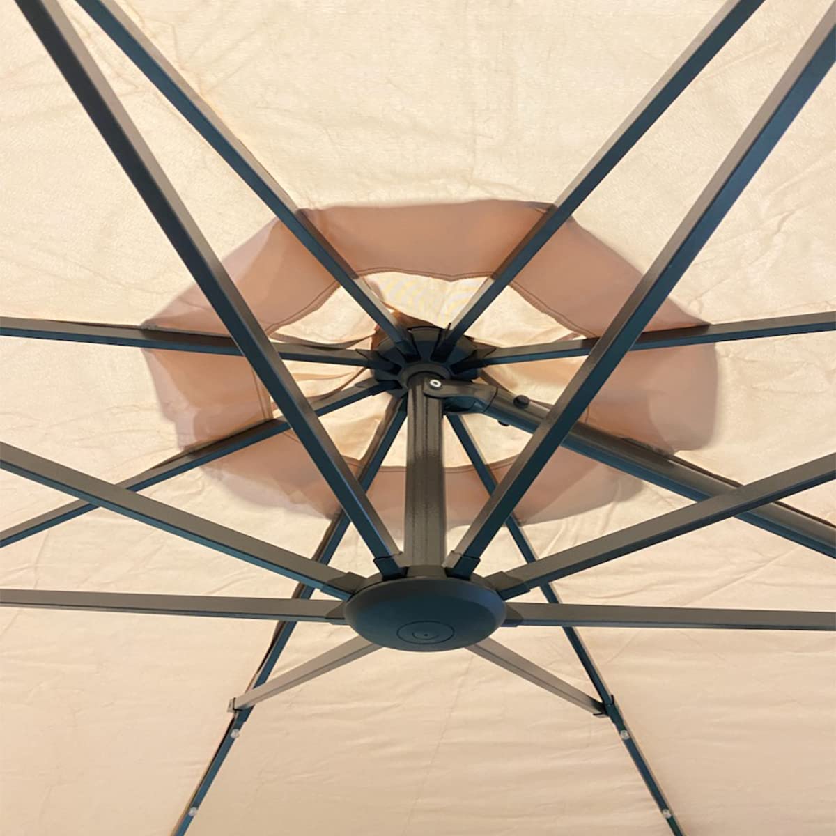 Garden Winds Replacement Canopy Top Cover Compatible with The Everhome 11 Ft Round Solar Umbrella 2021-2022 - Riplock 500 Garden Winds