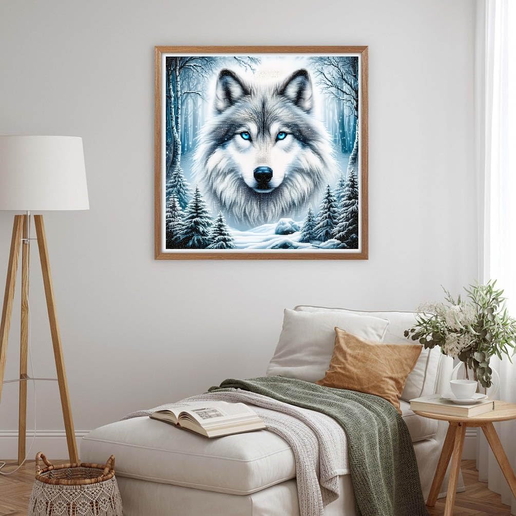 MOMDEDP Diamond Painting Kits for Adults Wolf 5D Diamond Art Kits for Adults Beginner, Paintings with Diamonds Gem Art and Crafts Animal Wolf Head Art Kits for Adult for Home Wall Decor 12x12 Inch MOMDEDP