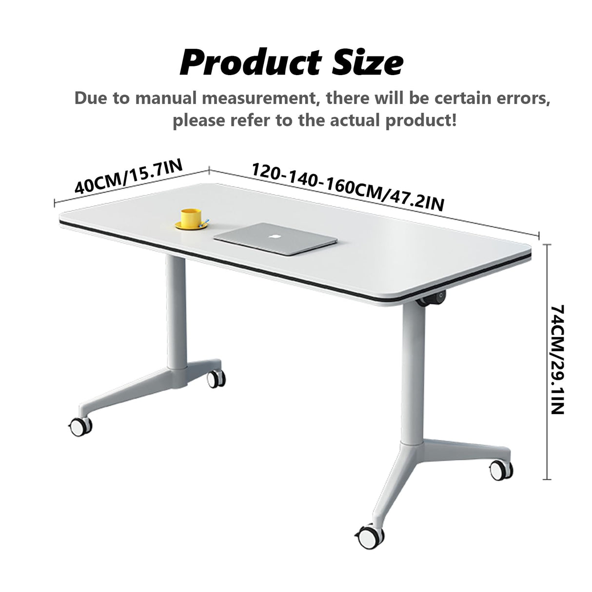 HSHBDDM Folding Conference Table Foldable Conference Table, Conference Rooms Flip Top Mobile Training Table, Folding Flip Top Office Meeting Table Mobile Conference Table for Office,Meeting Room HSHBDDM