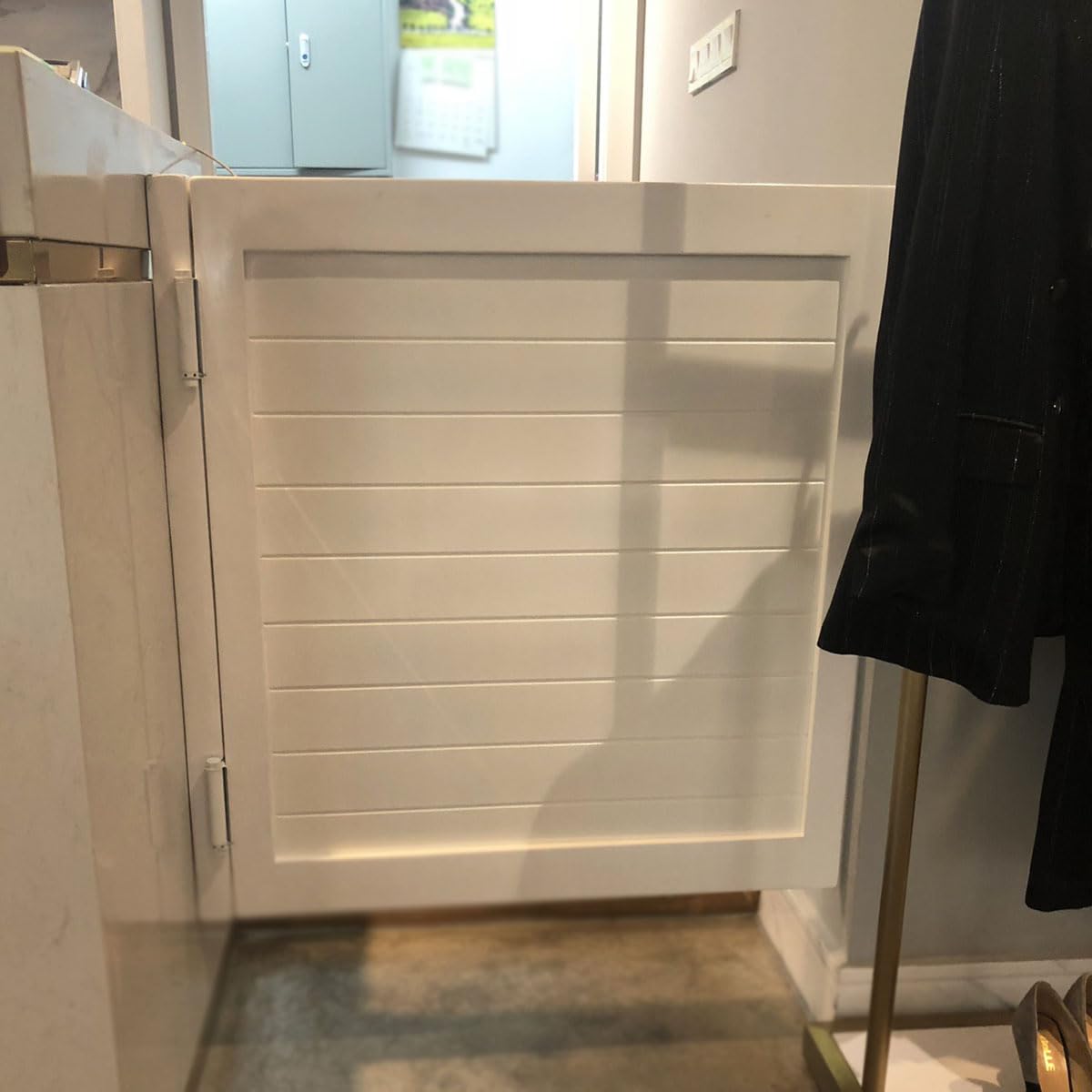 Cafe Door Swinging Door Pine Wood Saloon Door Half Door for Kitchen Partition Doorways Bar, 35.4" x 35.4" Single Dutch Door Includes Hinges, White Painted Finished Pengfei