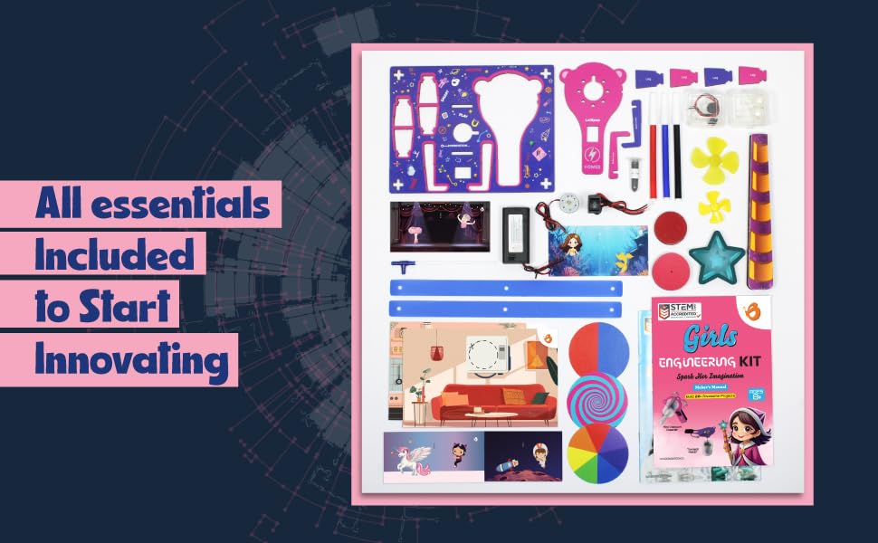 ButterflyEdufields 100+ STEM Projects | Girls Mini Engineering Kit for Ages 8 10 12 15 Years | Ultimate DIY Science Experiments for Kids | Educational Engineering Toys Best Birthday Gift idea Butterfly EduFields