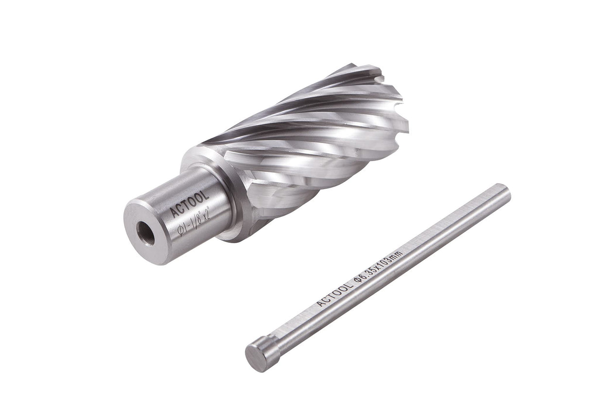 ACTOOL 1-1/8" Diameter × 2" Depth of Cut HSS ANNULAR Cutter with 3/4'' Weldon Shank ACTOOL