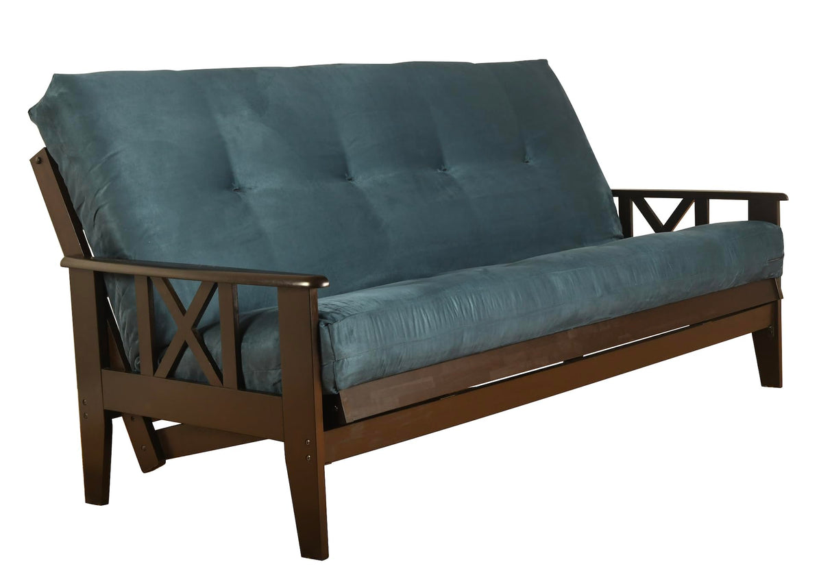 Kodiak Furniture Futon Mattress Only Innerspring Full Size Sleeper Bed Replacement Suede Fabric (Navy) Kodiak Furniture