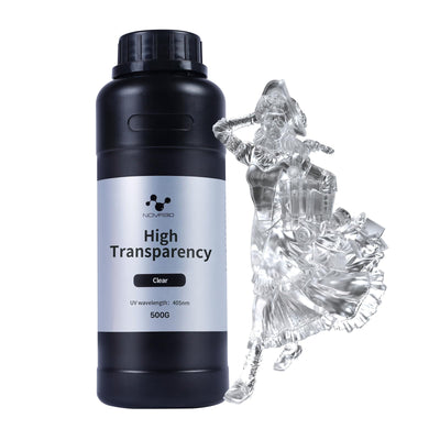 NOVA3D High Clear 3D Printer Resin – Crystal Clear, Tough, Yellowing-Resistant, Low Odor, Fast-Curing 405nm UV Resin (500g)