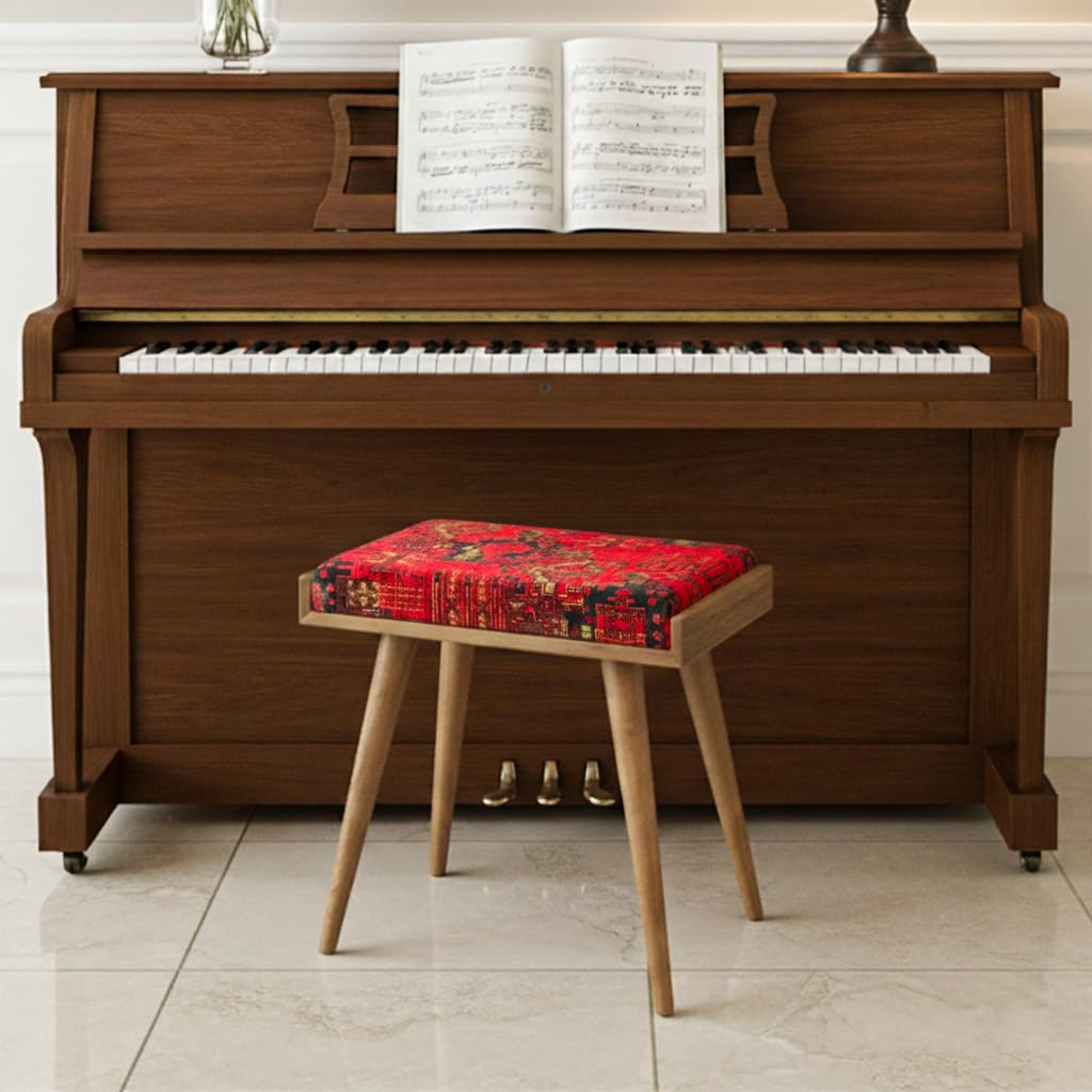 Ultimate Premium Products Walnut Ottoman Stool for Living Room | Versatile as a Piano Bench | Ideal Bedroom Bench | Functional Footstool Bench | Oriental Ultimate Premium Products