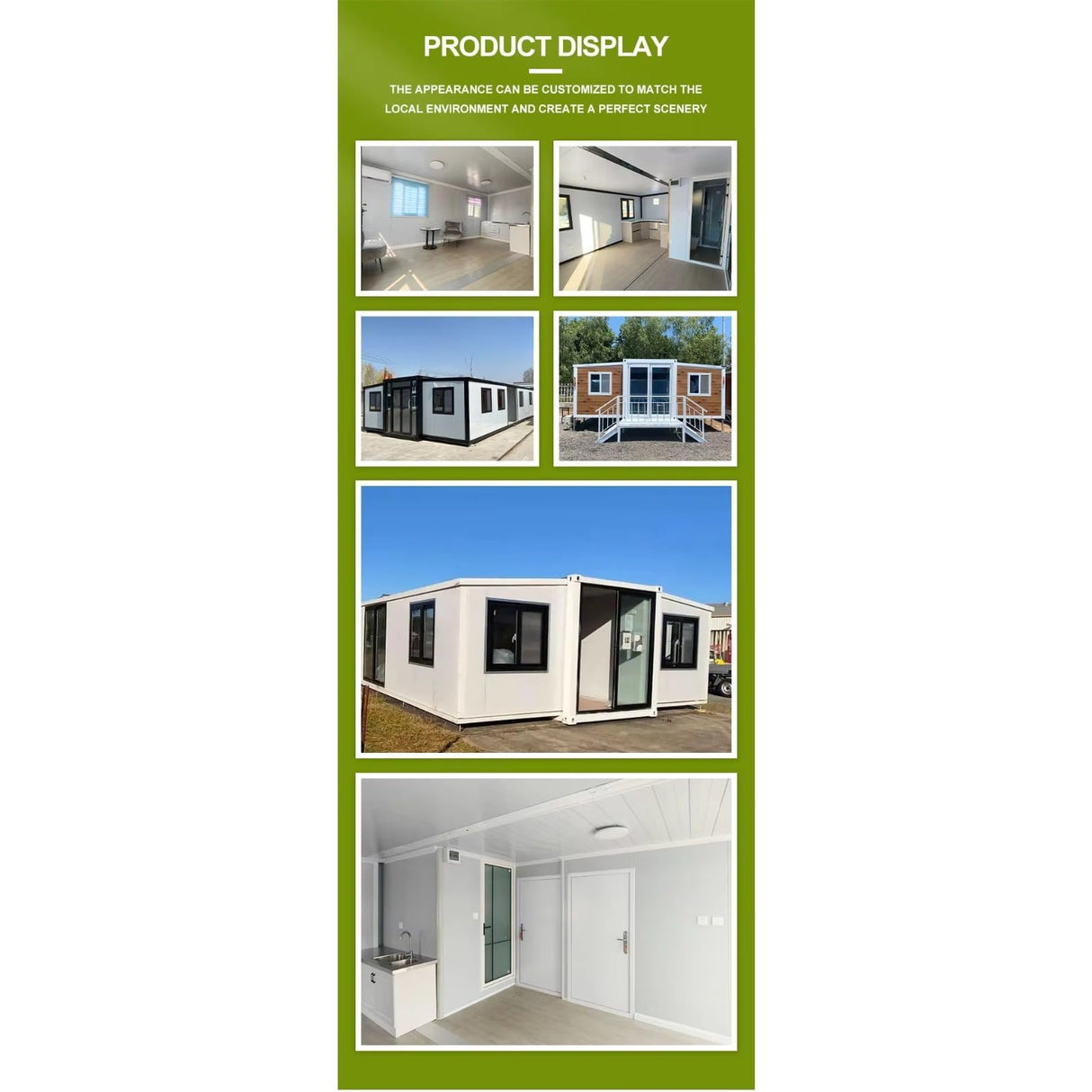 20ft 30ft Prefab Luxury House Prefab Modular Cabin Folding Container Home Comfort & Enough Space for Offices, Lodging,Medical Stations, Hotel and Holiday Villa Generic