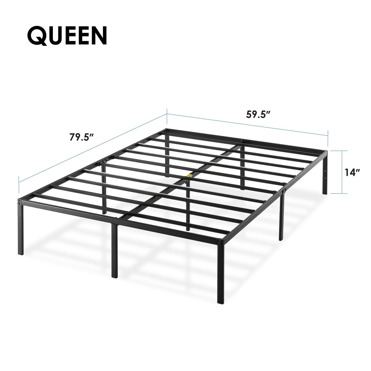 Best Price Mattress 14 Inch Metal Platform Beds w/ Heavy Duty Steel Slat Mattress Foundation (No Box Spring Needed), Queen, Black Best Price Mattress