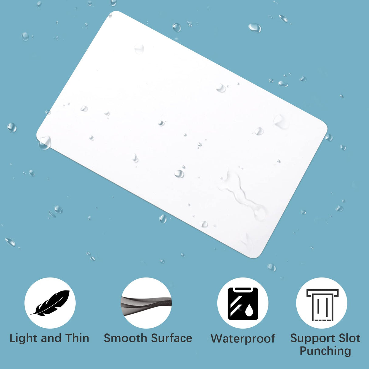 20 Pack Premium Blank PVC Cards, CAETOUNG CR80 30 Mil Graphic Quality White Plastic Cards for Photo ID Badge Printers CAETOUNG