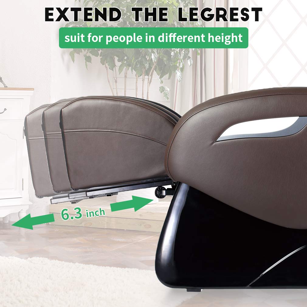 FDW Massage Chair Zero Gravity Full Body Electric Shiatsu UL Approved Massage Chair Recliner with Foot Rollers Built-in Heat Therapy Air Massage System Stretch Vibrating Home Office PS4 FDW