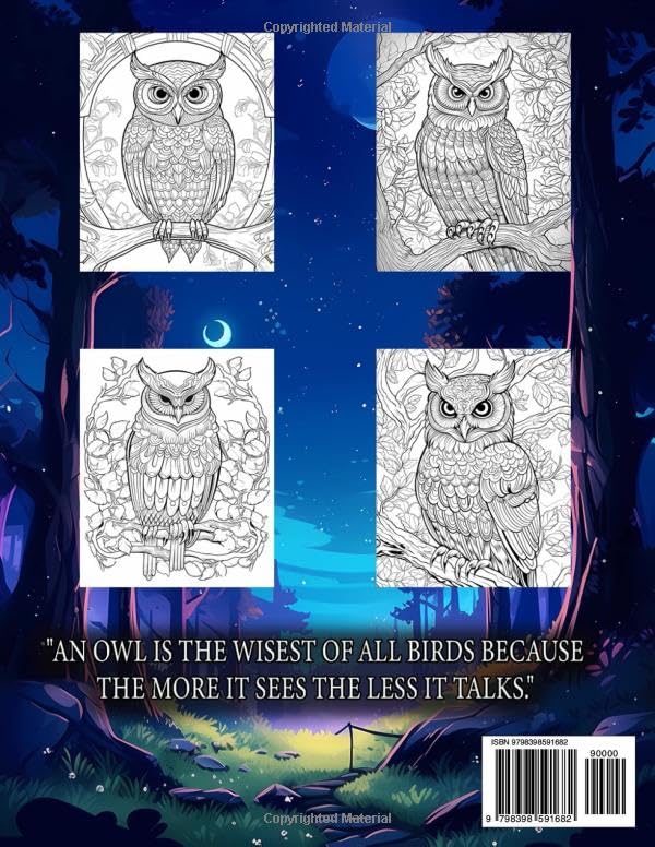 Mindful Owls - Coloring Book For Adults: Stress Relief & Mindfulness - Relaxation & Anxiety Relief Majosta