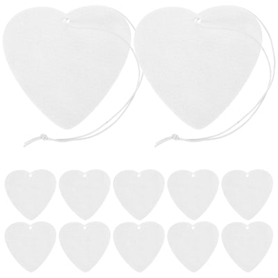 LIFKOME Sublimation Air Freshener Blanks 50pcs DIY Air Freshener Sheets Heart Shape Car Scented Hanging Sheets Felt Air Freshener with Rope for Car Home Decor Ornaments