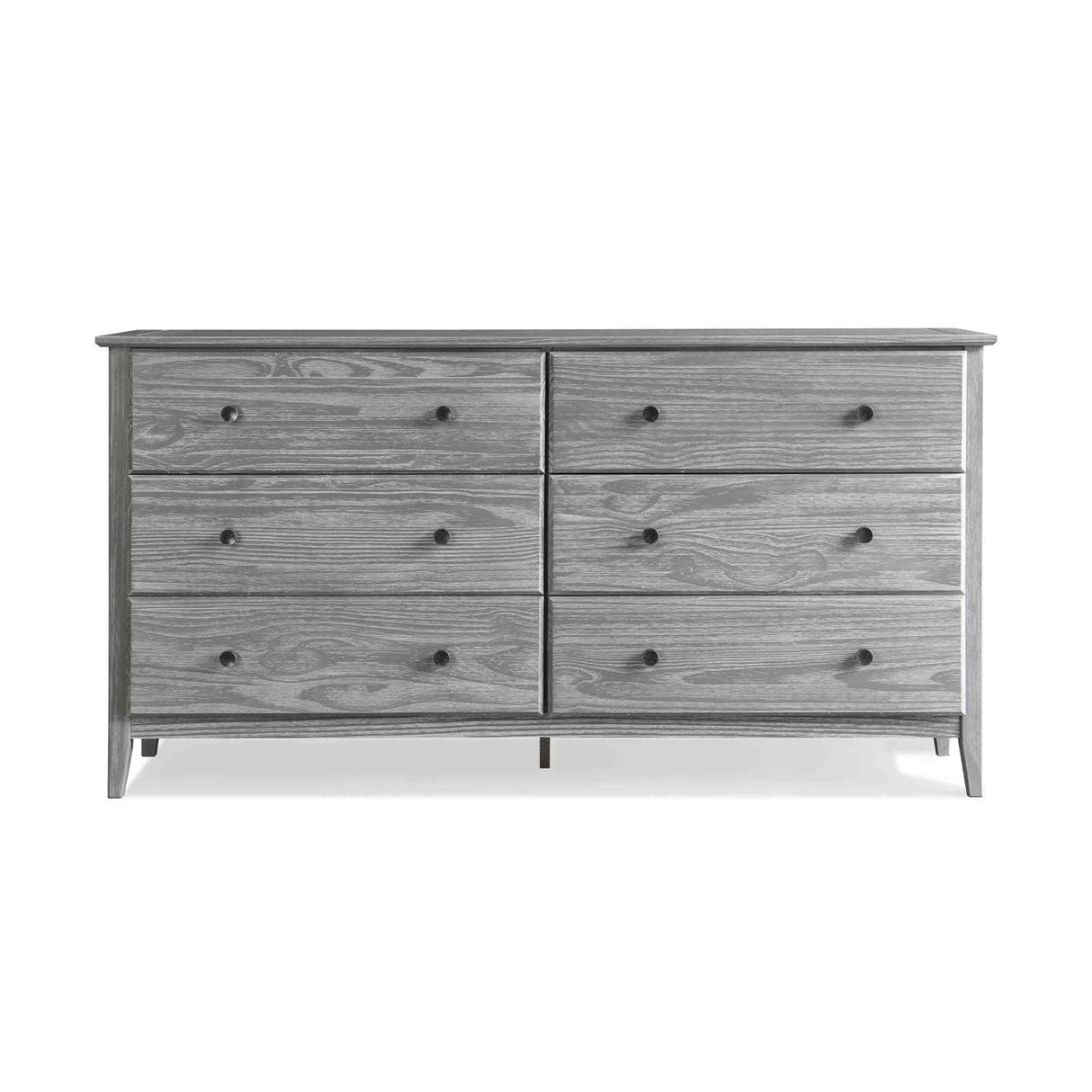 Grain Wood Furniture Greenport 6-Drawer Bedroom Dresser, Solid Wood with a Brushed Driftwood Finish Grain Wood Furniture