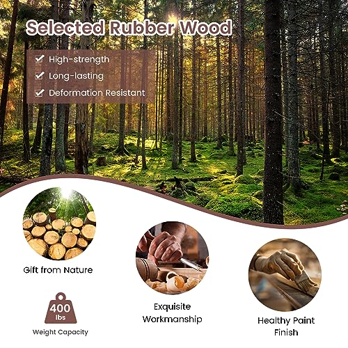 GOFLAME Folding Dining Chairs Set of 2, Foldable Chairs with PVC Padded Seat & High Backrest, Wooden Side Chairs, 2 Pack Dining Chairs for Living Room, Kitchen, Restaurant GOFLAME