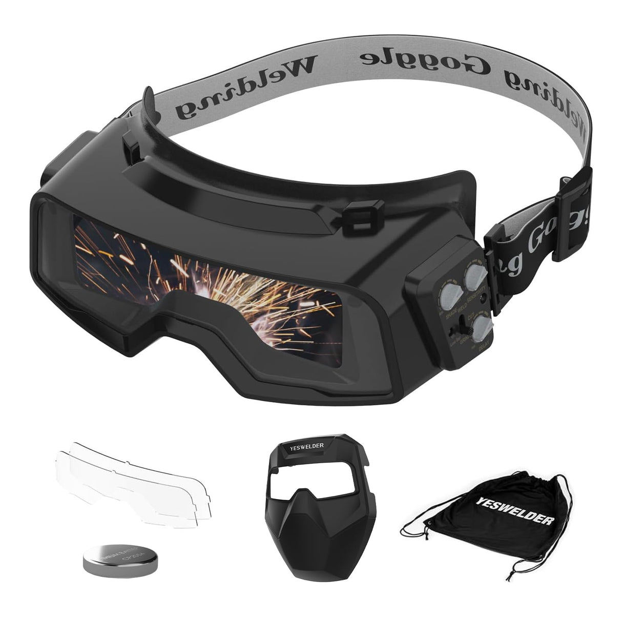 YESWELDER True Color Auto Darkening Welding Goggles, Wide Shade Range 4/5-9/9-13 with Grinding, Welding Glasses Welder Mask Welding Helmet for TIG MIG ARC Plasma Cut YESWELDER