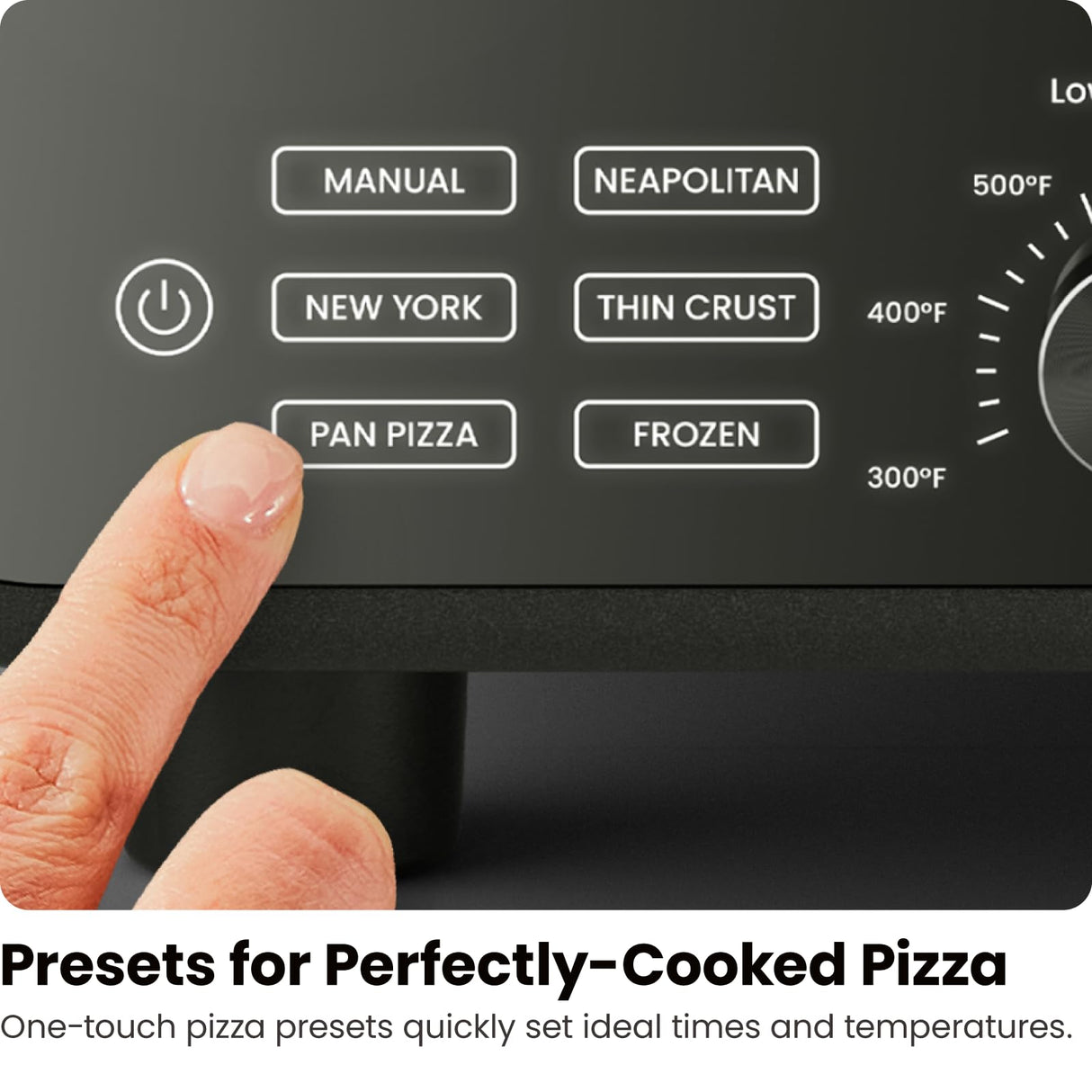 CHEFMAN Indoor Pizza Oven - Makes 12 Inch Pizzas in Minutes, Heats up to 800°F - Countertop Electric Pizza Maker with 5 Touchscreen Presets, Pizza Stone and Peel Included - Stainless Black Chefman