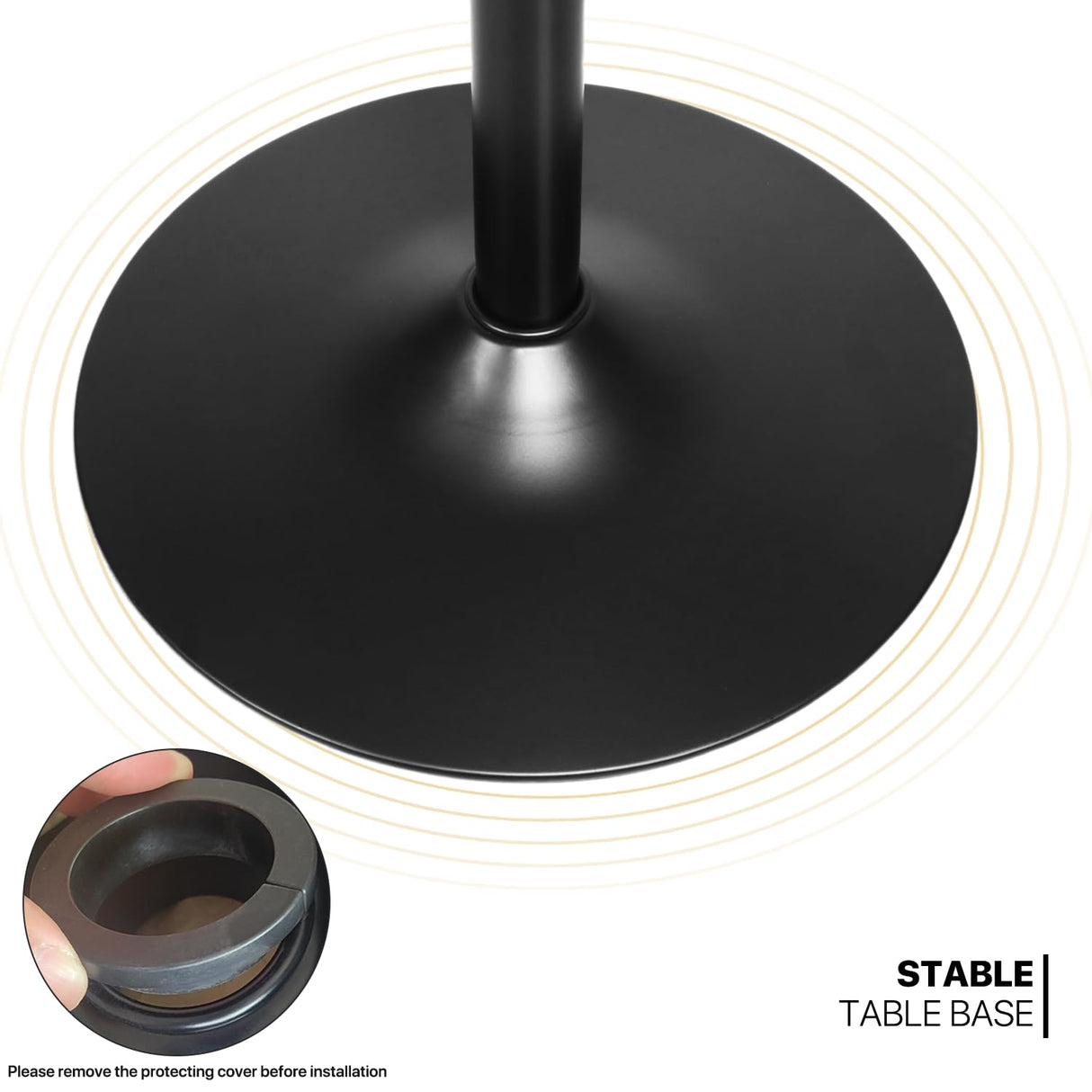 MoNiBloom Square Bar Table Kitchen Dining Table High Top Table for Home Balcony Indoor Outdoor Bistro Table 27.5"- 36" Height-Adjustable Cocktail Table, Black MoNiBloom