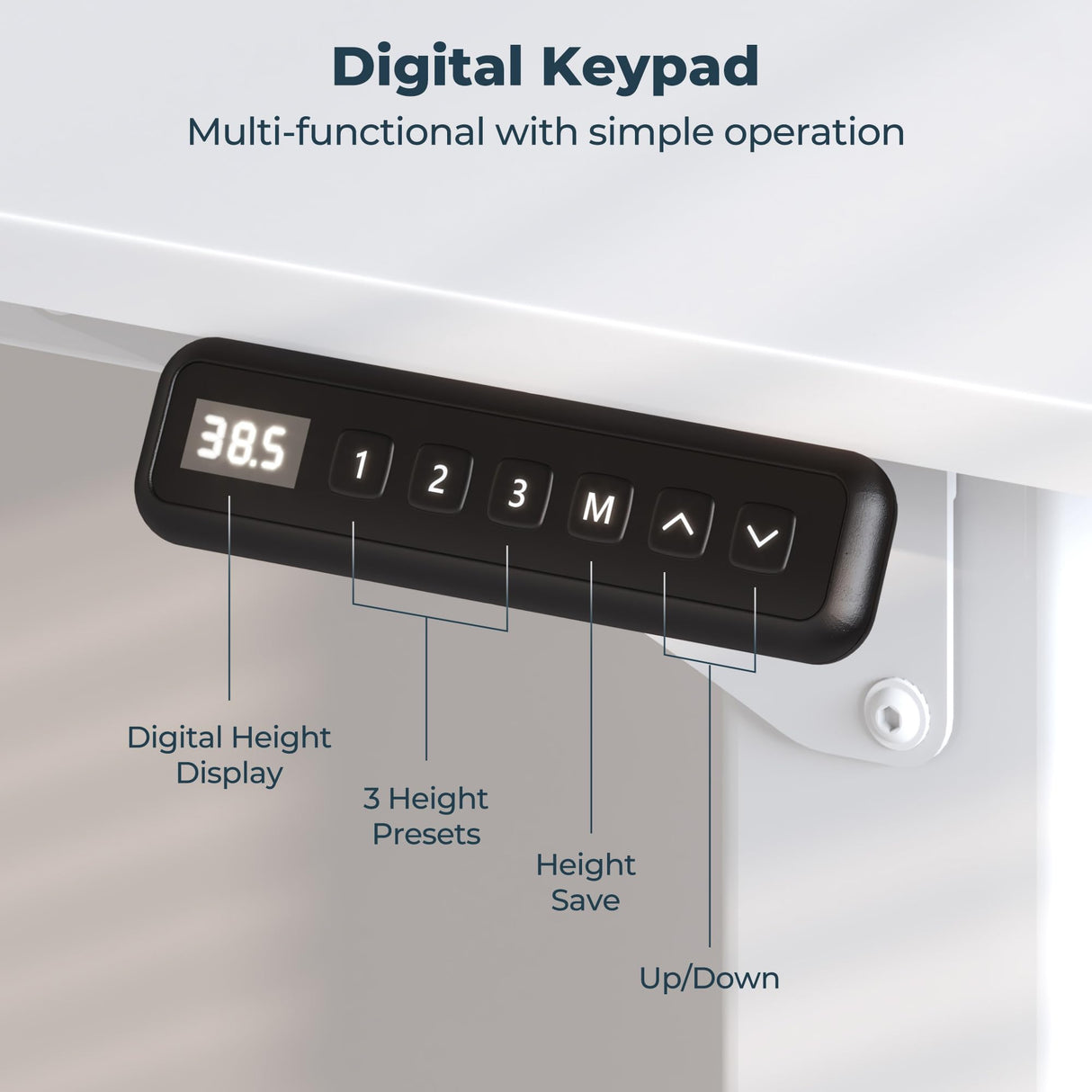 FitStand 4 Legs Standing Desk, Large 71x31 Inches Electric Adjustable Height Desk with Splice Board, Stand Up Desk Home Office Computer Workstation, White FitStand