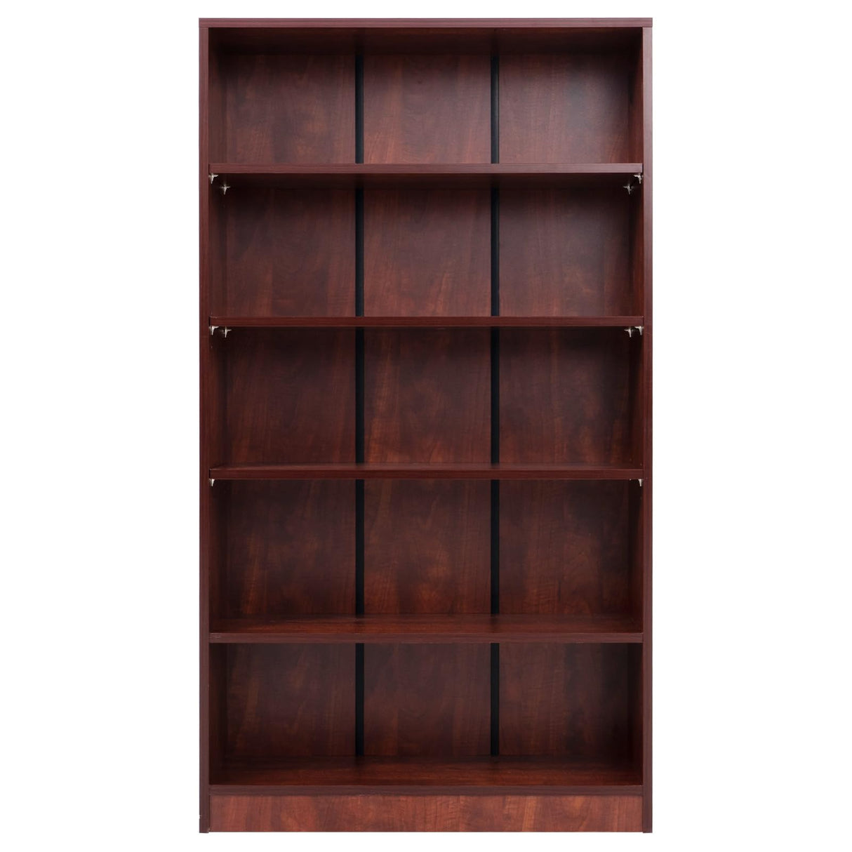 STARY 60-Inch Tall Cherry Wood 5-Shelf Bookcase for Bedroom Storage STARY