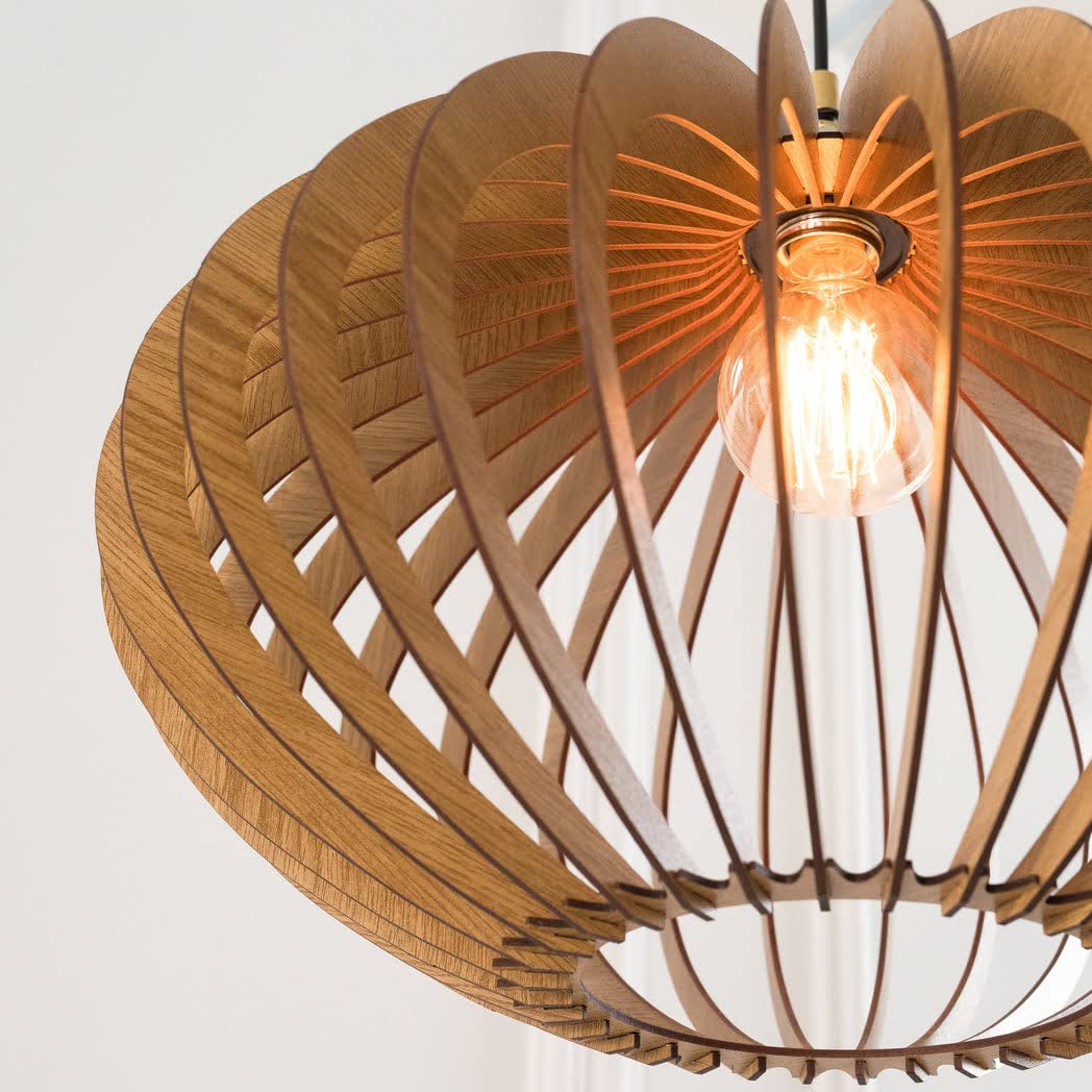 Wood Pendant Light | Pendant Lighting | Modern Wood Chandelier | Hanging Lamp | Mid Century Modern Chandelier | Wooden Lampshade | Dezaart DEZAART