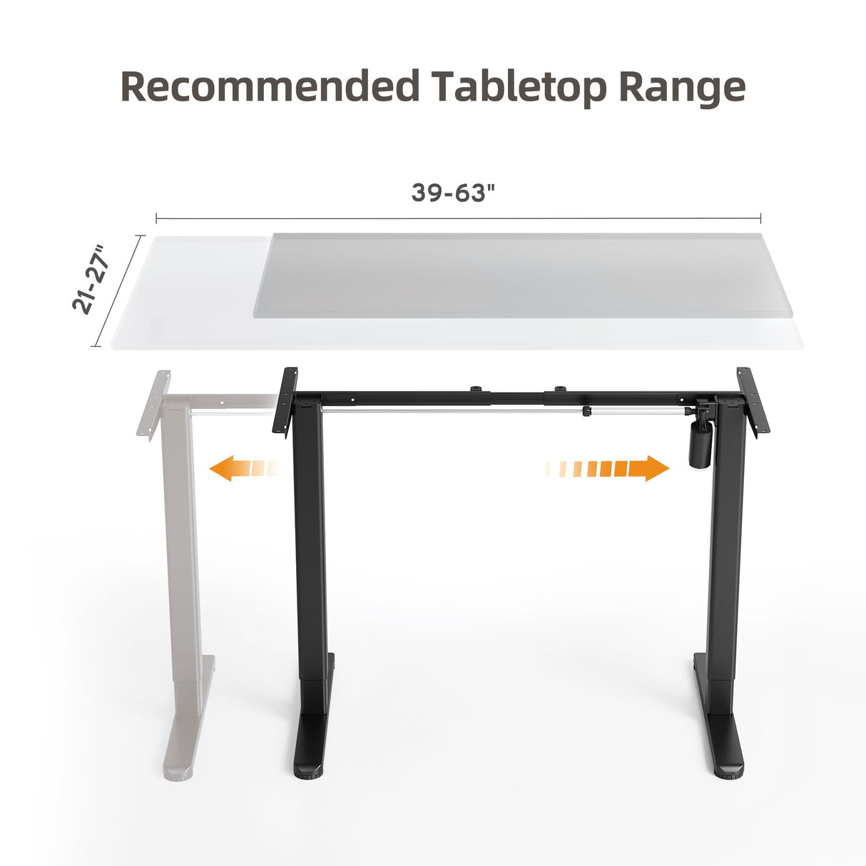Claiks Standing Desk Frame, Electric Stand Up Desk Legs Frame Workstation Up to 63",T-Shaped Adjustable Standing Computer Desk for Home and Office, (Black Frame only) Claiks